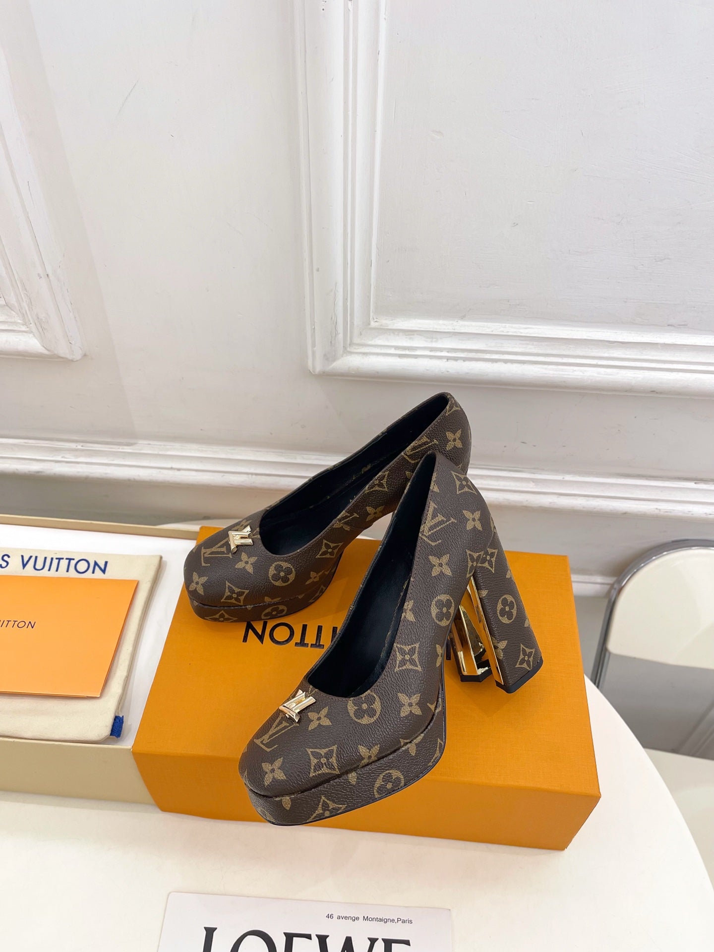 LV 26ss Pump 110 Brown Monogram Leather 631920