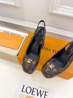 LV 26ss Platform Sandals 110 Brown Monogram Leather 631924