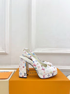 LV 26ss Platform Sandals 110 White Monogram Leather 631925