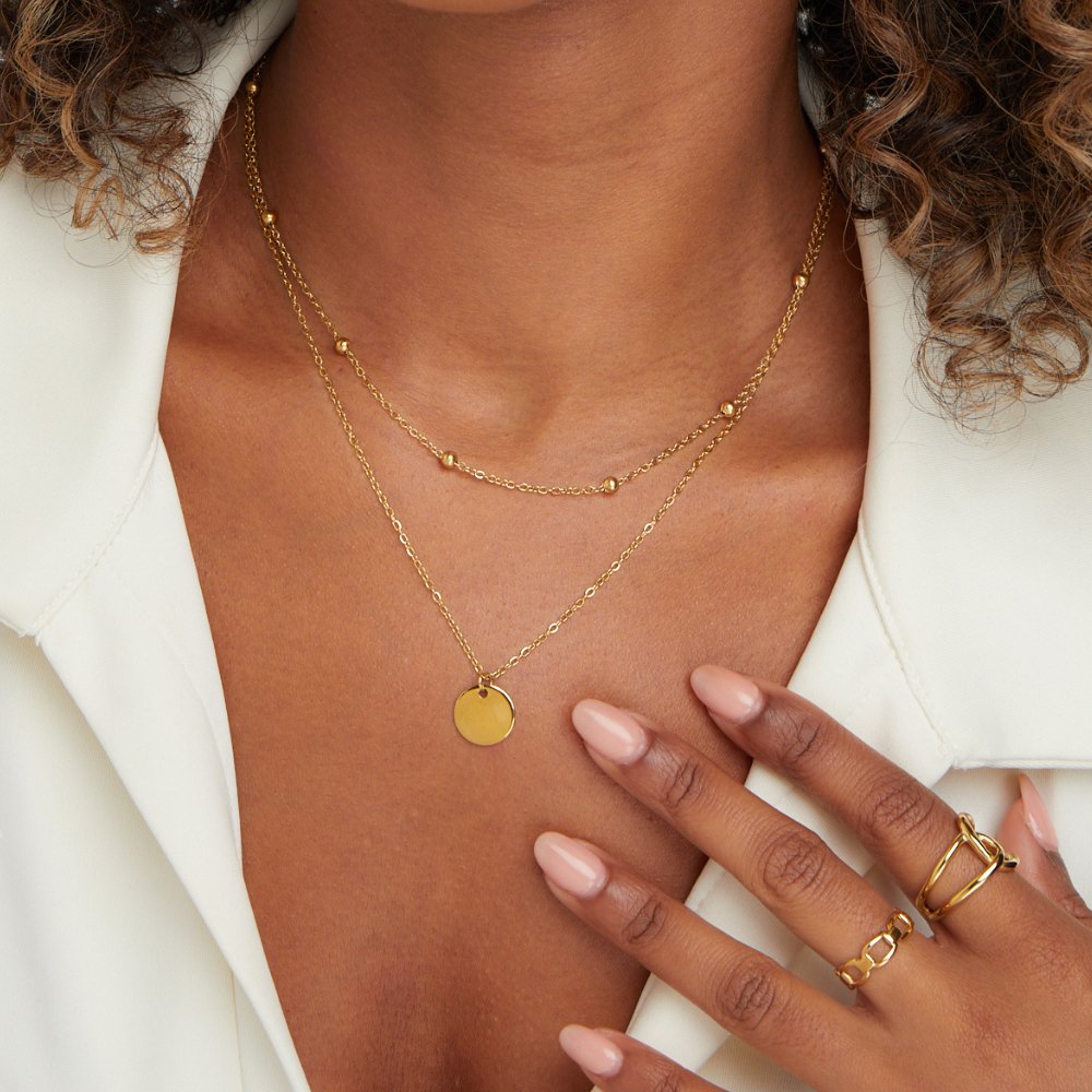 Layered Disc Necklace - Beautiful Earth Boutique