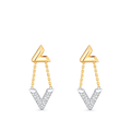 VOLT GOLD DIAMOND DROP EARRINGS