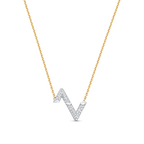 VOLT SILVER DIAMOND PEDANT NECKLACE