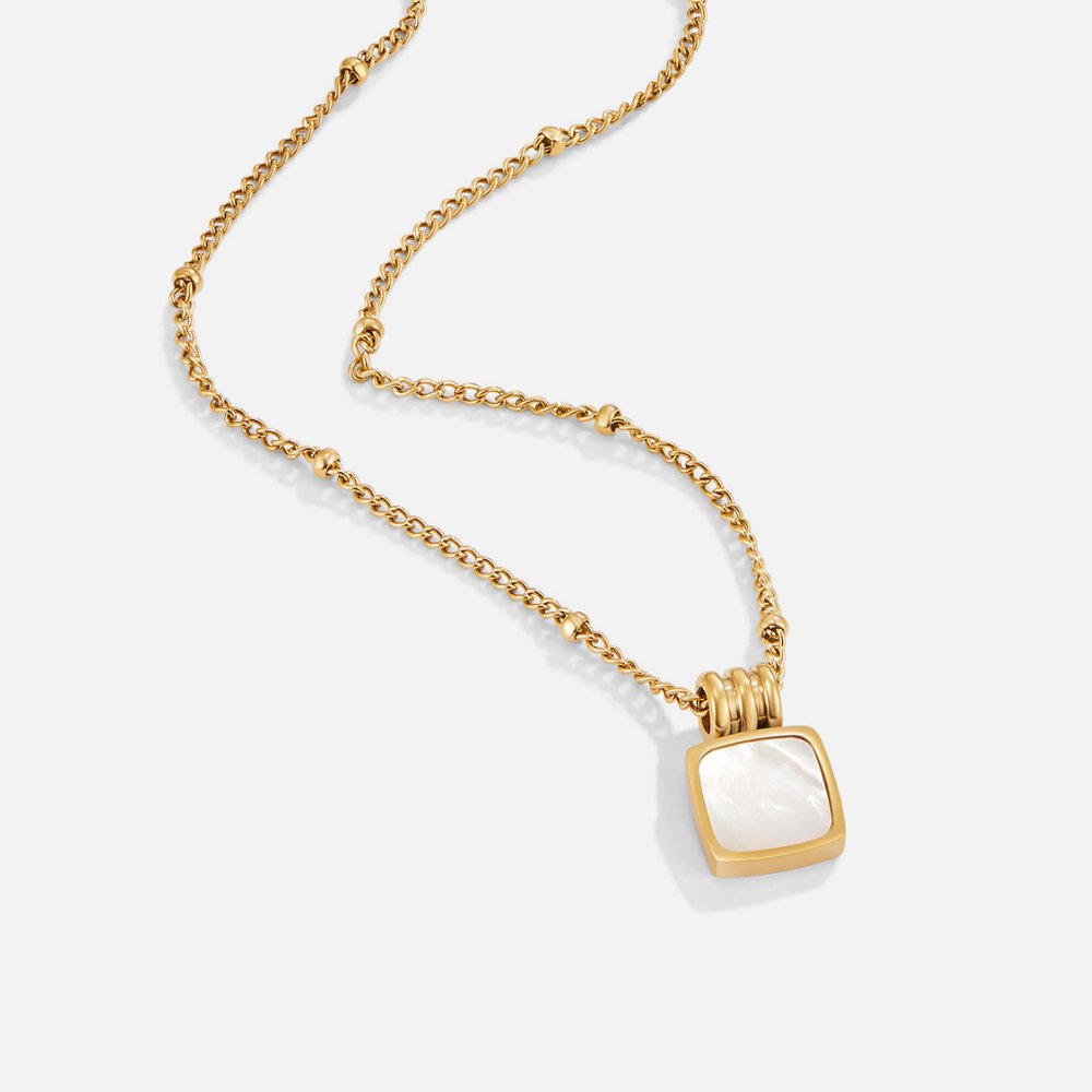 Lucia White Shell Pendant Necklace - Beautiful Earth Boutique