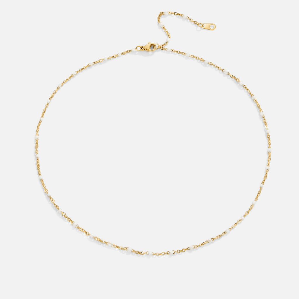 Mila White Bead Necklace - Beautiful Earth Boutique