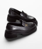 moccasins black calfskin