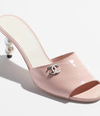 mules light pink patent lambskin