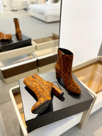 SL HONORÃ‰ BOOTIES LEOPARD BRICK SUEDE