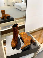 SL HONORÃ‰ BOOTIES LEOPARD BRICK SUEDE