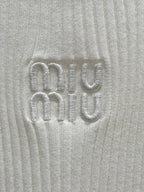 Miu Miu 2025 Round Neck Sleeveless Vest White Viscose