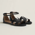 SANTORINI SANDAL BLACK CAFFSKIN