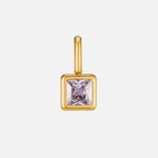 Square Pendant Birthstone Necklace - Beautiful Earth Boutique