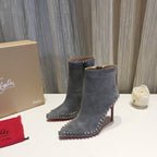 CL Willetta Ankle Boots 100mm Suede with Spikes Gray