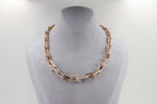 HARDWEAR GRADUATED LINK NECKLACE ROSE GOLD WITH PAVE DIAMONDS