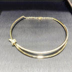 KNOT DOUBLE ROW NECKLACE IN YELLOW GOLD WITH DIAMONDS