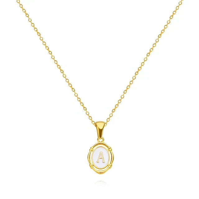 Vintage Gold Letter Necklace - Beautiful Earth Boutique