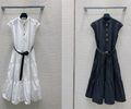 LV 25 Simple Elegant Vest Dress Black White Cotton