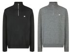 CELINE Embroidered Zipper Polo Sweater Wool Cotton