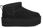 UGG Classic Ultra Mini Platform Boot Black Suede Rubber