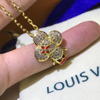 VIVIENNE RED BASIC PENDANT DIAMONDS NECKLACE