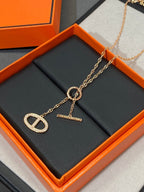 CHAINE SMALL FULL DIAMOND PIG NOSE PINK GOLD NECKLACE