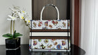 Medium CD Book Tote 36cm White Multicolor Dragon Zodiac Embroidery