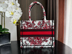 Small CD Book Tote 26.5cm White and Red Heart Butterfly Embroidery