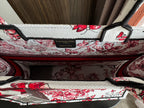 Large CD Book Tote 42cm White and Red Heart Butterfly Embroidery