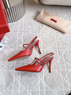 2 Rockstud Slingback 90mm Matte Red
