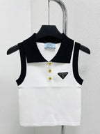 Pra Contrast Colour Lapel Vest