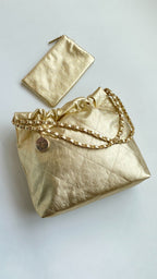 CC Medium Hobo Bag 42Metallic Gold Calfskin