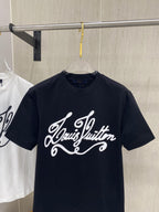 LV T-SHIRT IN BLACK COTTON 239616