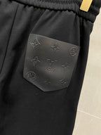 LV CASUAL SHORTS BLACK COTTON STRETCH FABRIC 239609
