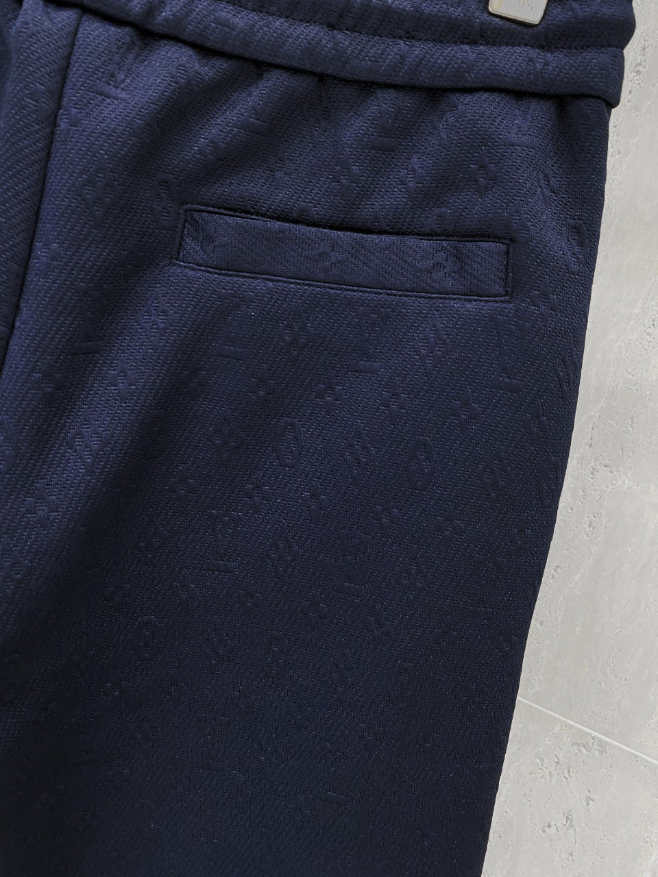 LV CASUAL SHORTS NAVY BLUE COTTON STRETCH FABRIC 239611
