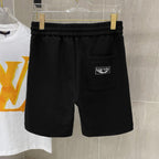 LV CASUAL SHORTS BLACK COTTON STRETCH FABRIC 239613