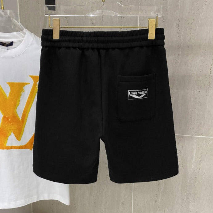 LV CASUAL SHORTS BLACK COTTON STRETCH FABRIC 239613