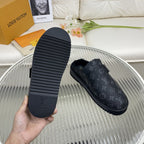 LV Mule Black Monogram Lambskin
