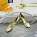 LV Medium-Heel 35mm Pumps Light Gold Metallic Lambskin