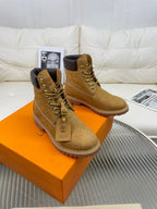 LV x Timberland Ankle Boot 50mm Brown Yellow Monogram Nubuck Leather